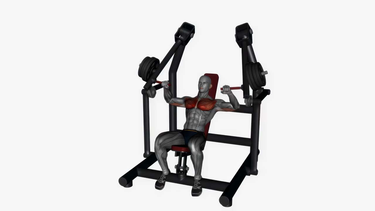 Uppåtlutande bänkpress i maskin - startposition