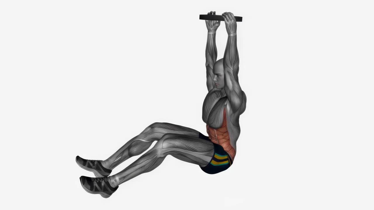 Sit-up med viktskiva över huvud - slutposition