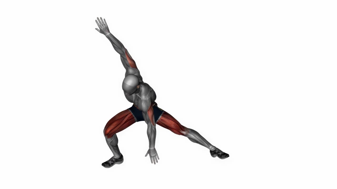 Pliometrisk sidoutfall med stretch - slutposition