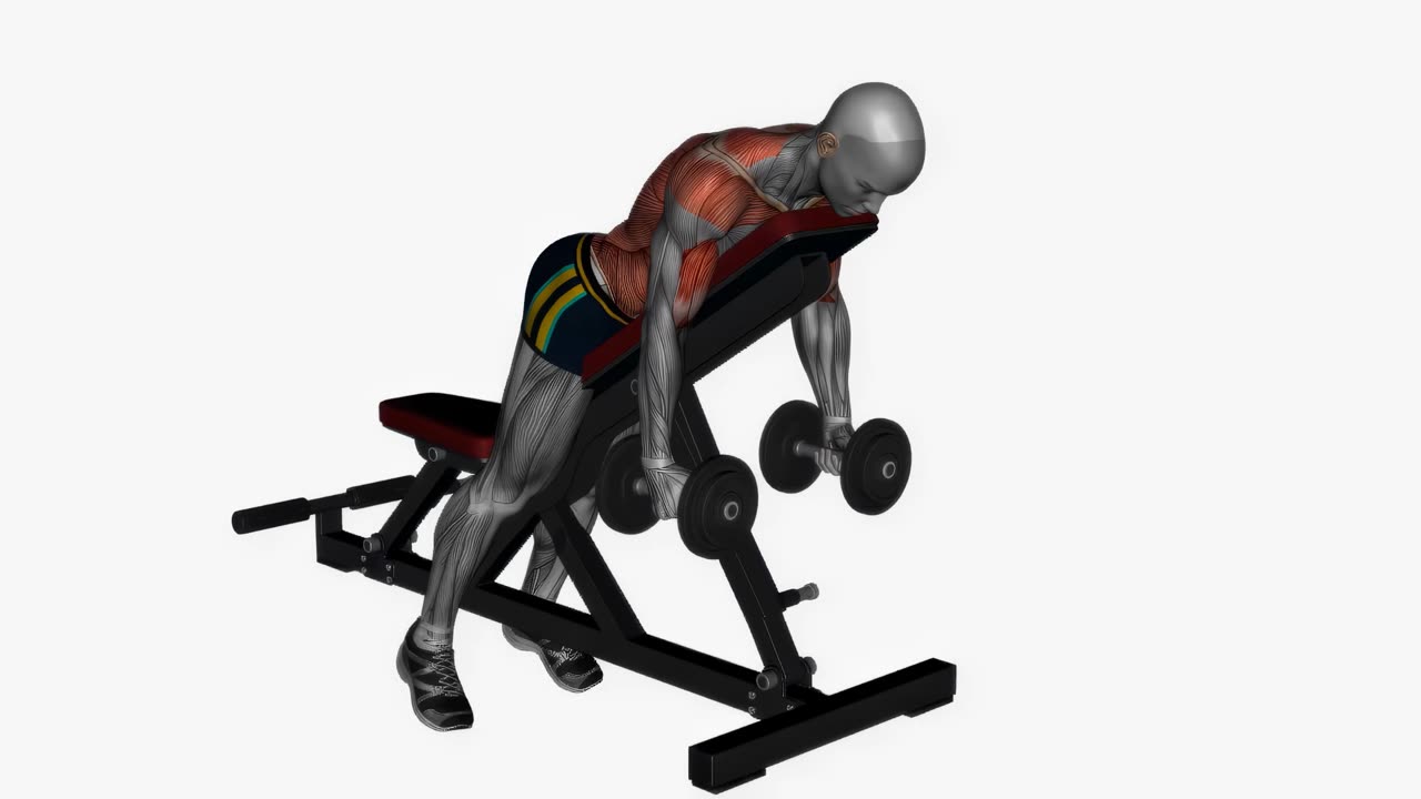 Liggande hantelrodd på bänk - startposition