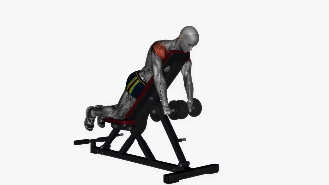 Liggande framåtlyft med hantel på bänk - startposition