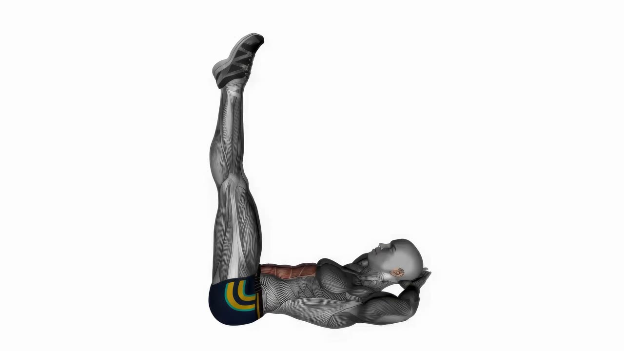 Crunch med uppräckta ben - startposition