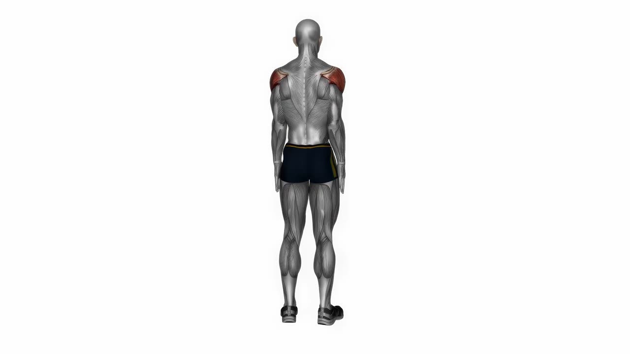 Axelstretch med arm bakom ryggen - startposition
