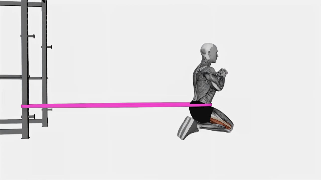 Knästående hip thrust med motståndsband - startposition