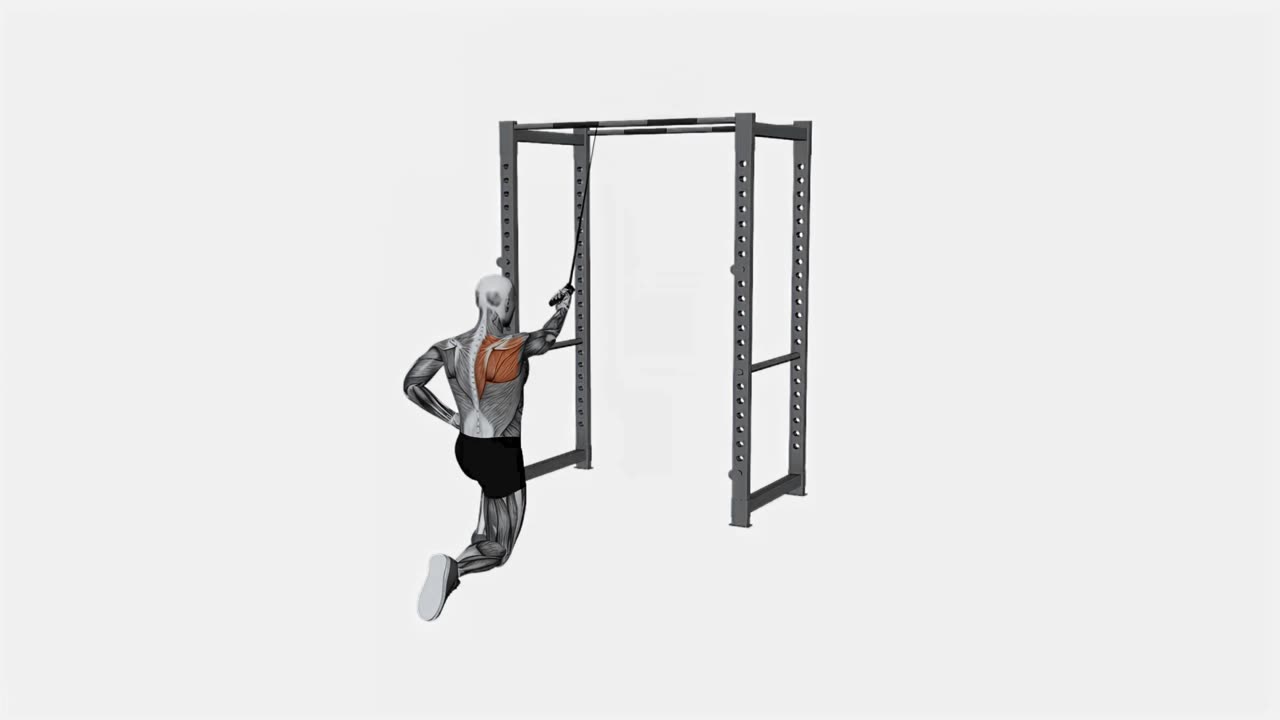 Knästående diagonalt enarms latsdrag med underhandsgrepp och motståndsband - startposition