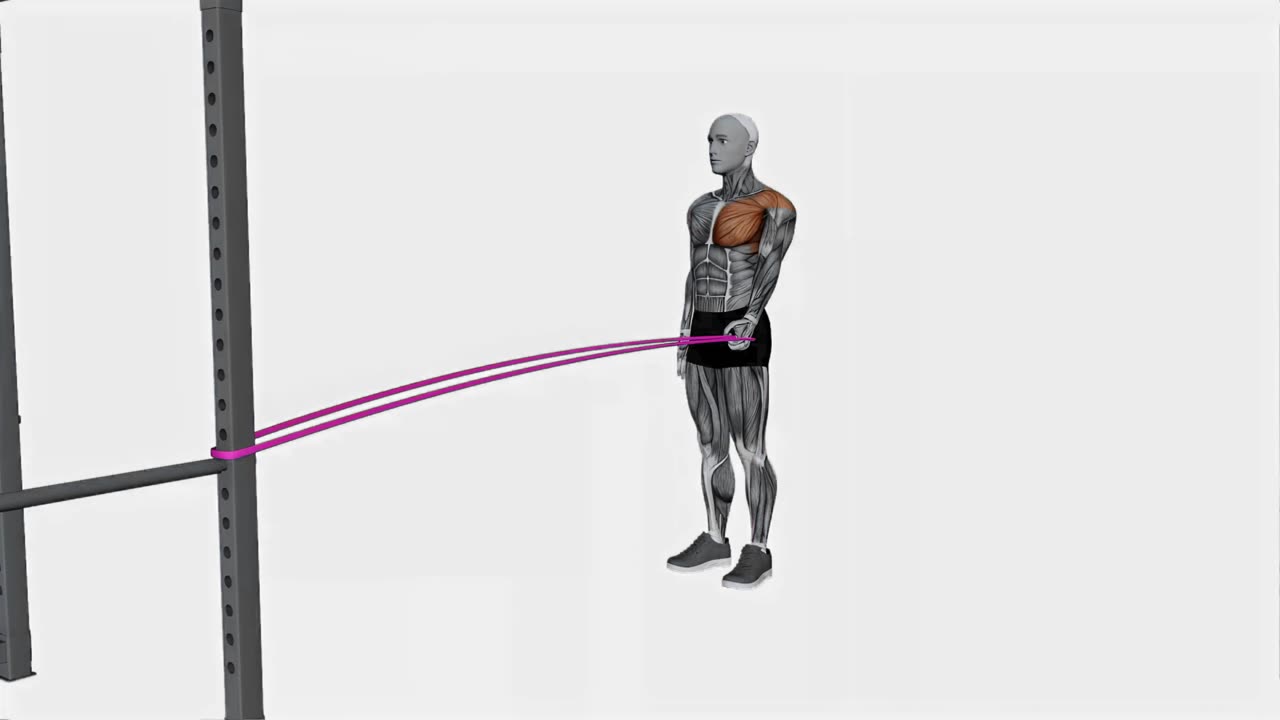 Stående enarms axelextension med motståndsband - startposition