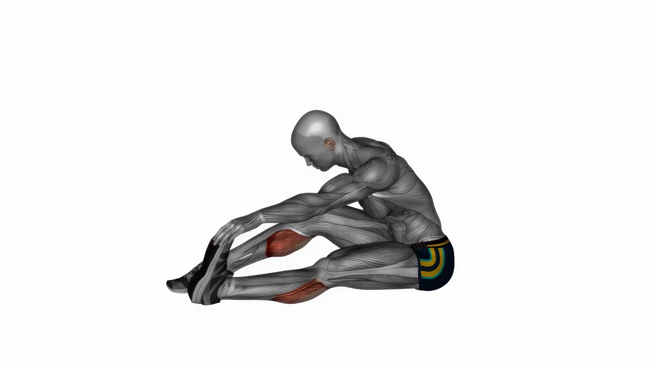 Sittande vadstretching - slutposition