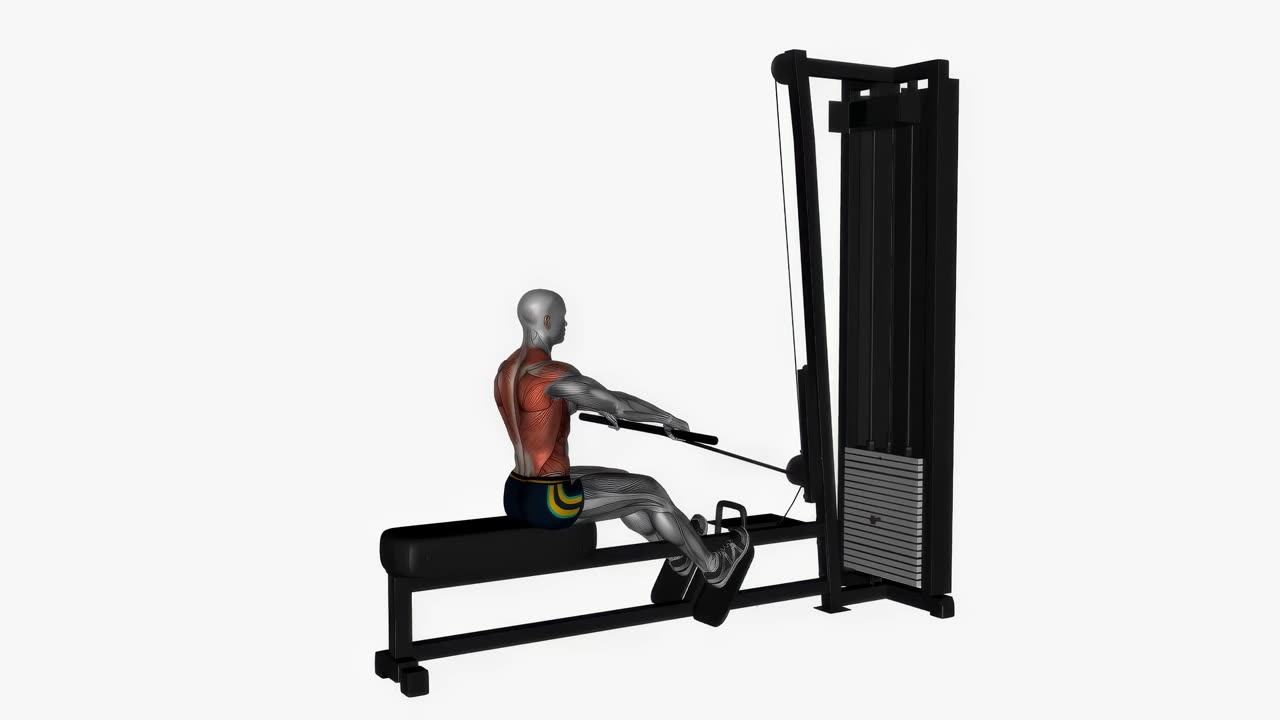 Sittande kabelrodd med normalgrepp - startposition