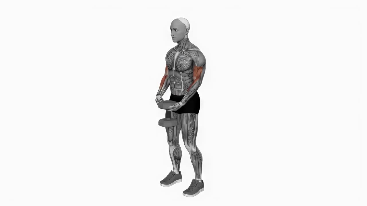 Curl med en hantel (underhandsgrepp) - startposition
