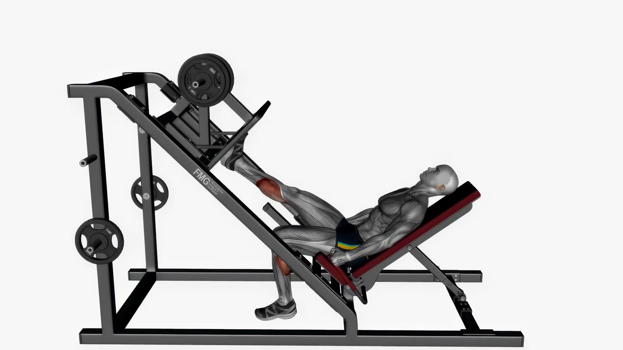 Enbens vadpress i benpressmaskin - startposition