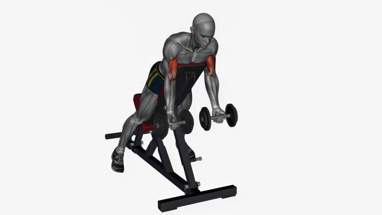 Spider curl med hantel simultant - startposition
