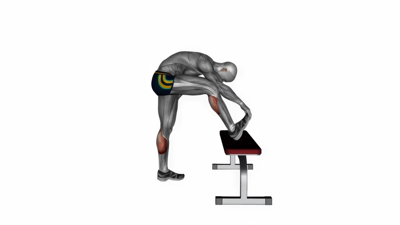 Stående vadstretch mot bänk - startposition