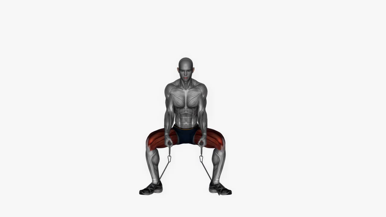 Sumoknäböj med motståndsband mellan benen - startposition