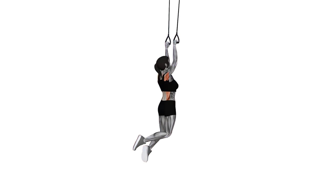 Chins med suspension trainer och grepp - startposition