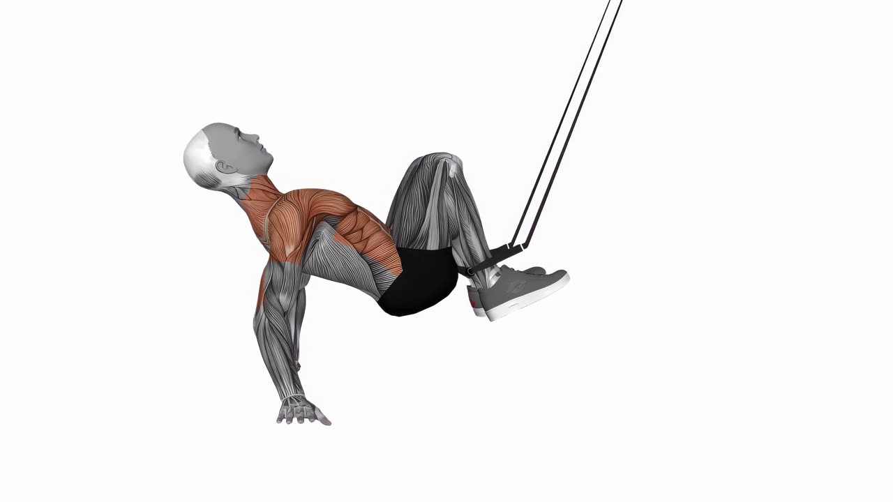 Crunch med TRX, ryggliggande - slutposition