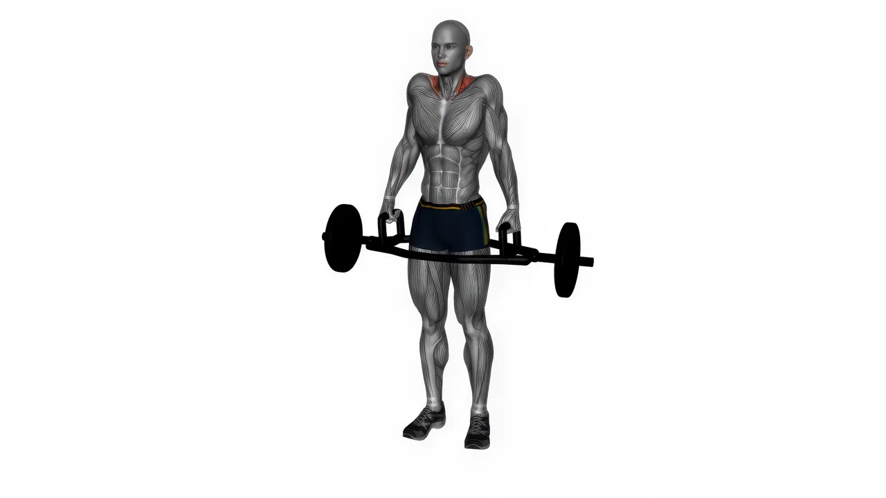 Shrug med trap bar - slutposition