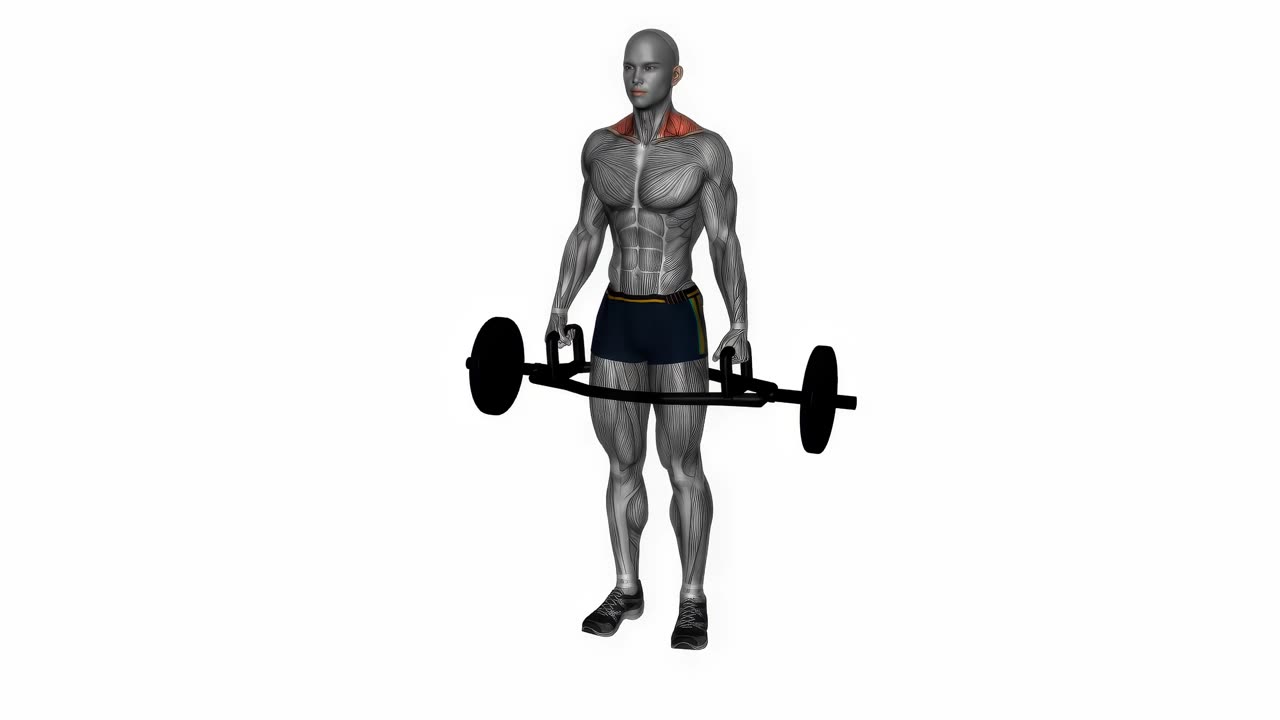 Shrug med trap bar - startposition