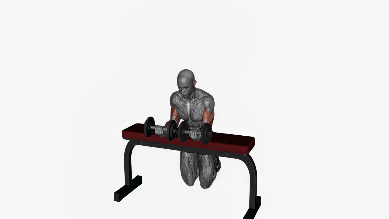 Handledsflexion med hantel - slutposition