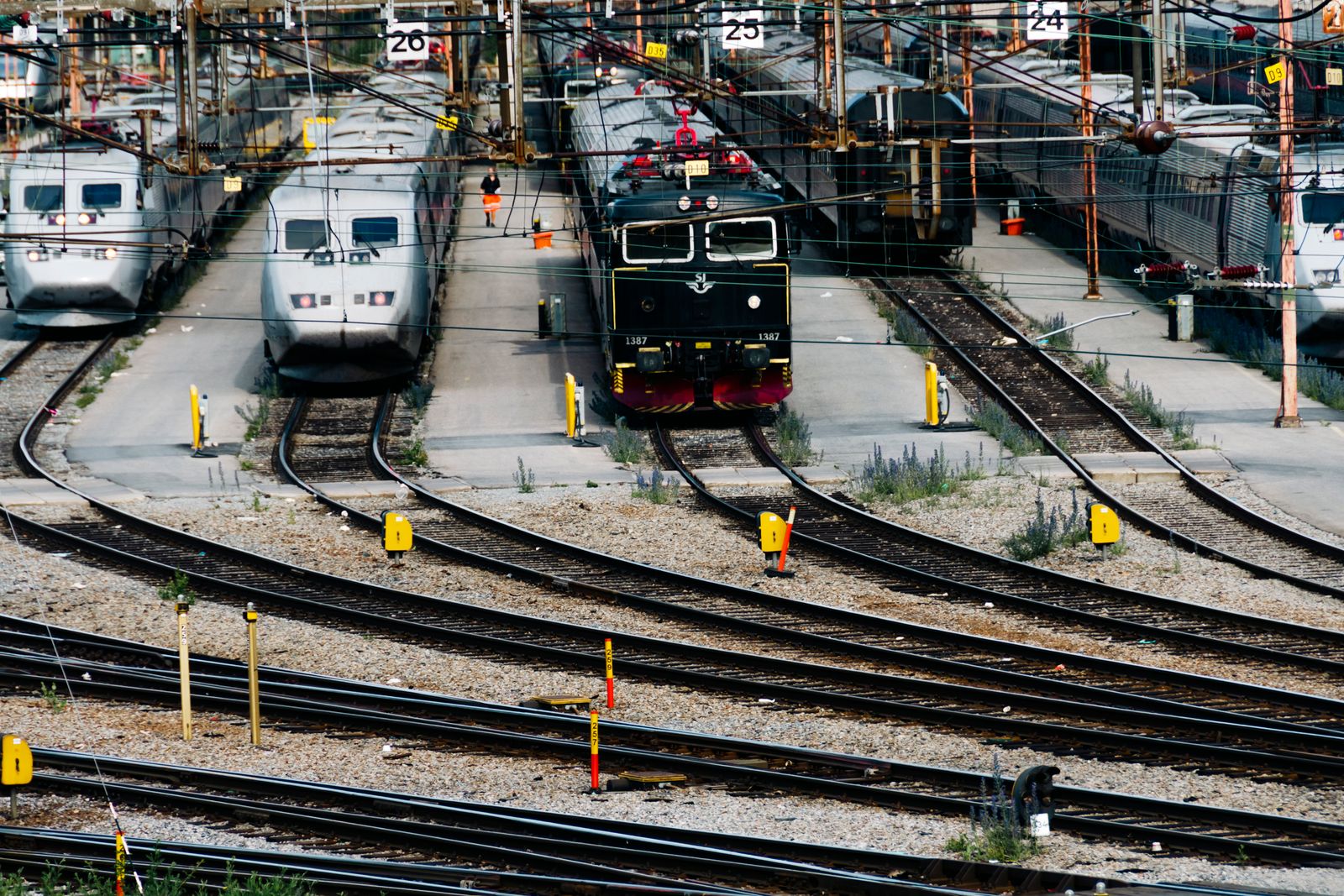 High-speed trains at Stockholm Central station