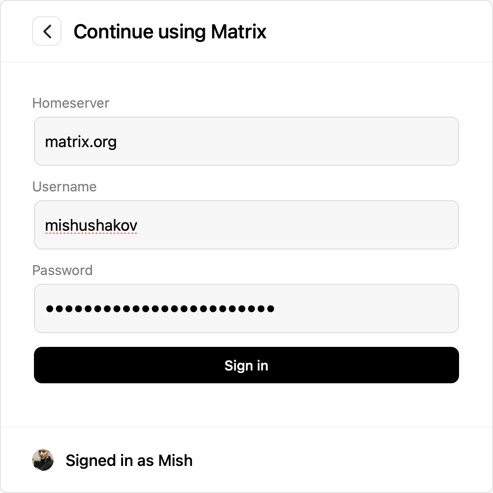 sign-in-with-matrix