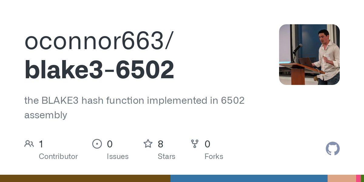 show-hn:-the-blake3-hash-function-running-on-a-6502-microprocessor