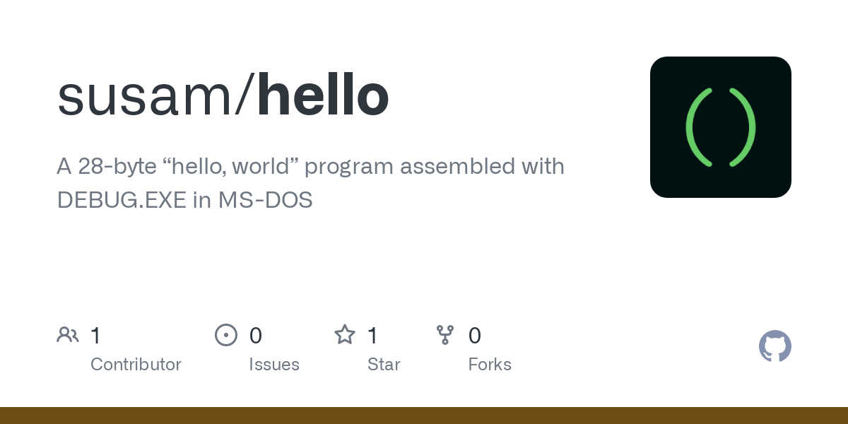 a-28-byte-“hello,-world”-program-assembled-with-debug.exe-in-ms-dos