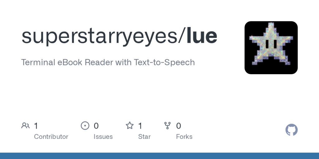 show-hn:-lue-–-terminal-ebook-reader-with-text-to-speech