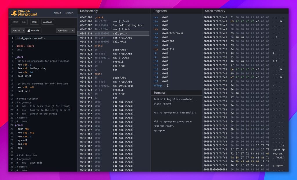 x86-64-playground-–-an-online-assembly-editor-and-gdb-like-debugger