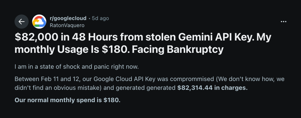 stolen-gemini-api-key-racks-up-$82,000-in-48-hours