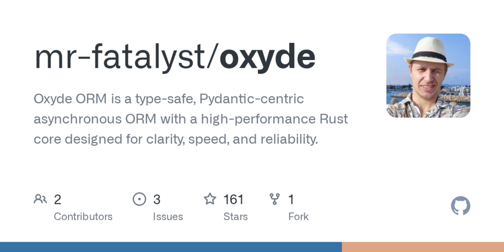 show-hn:-oxyde-–-pydantic-native-async-orm-with-a-rust-core