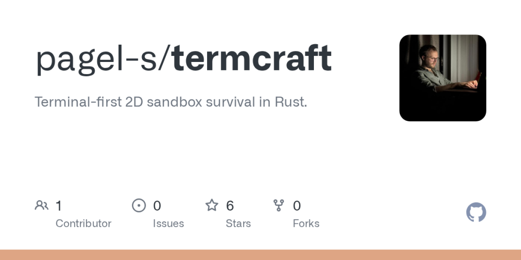 show-hn:-termcraft-–-terminal-first-2d-sandbox-survival-in-rust