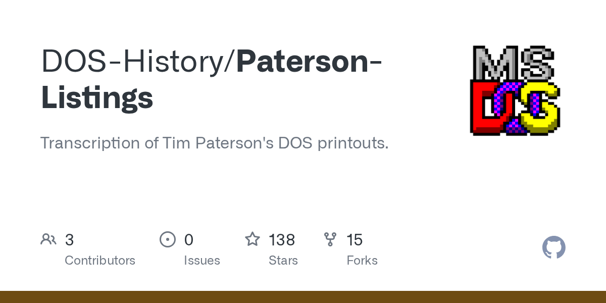 github-–-dos-1.0:-transcription-of-tim-paterson’s-dos-printouts