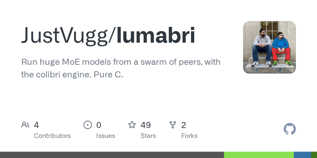 show-hn:-lumabri-–-run-moe-models-on-a-p2p-swarm-with-colibri