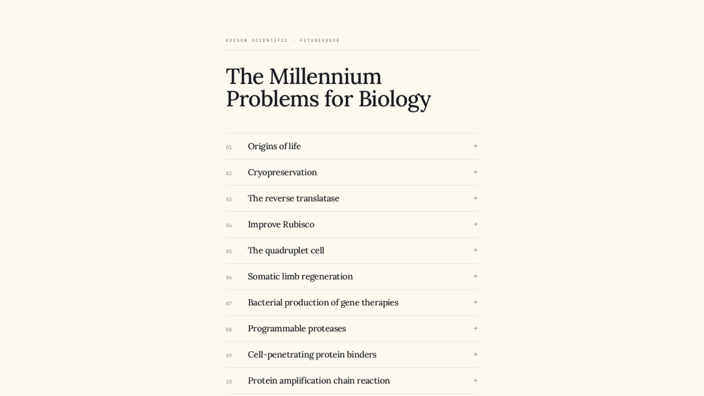the-millennium-problems-for-biology