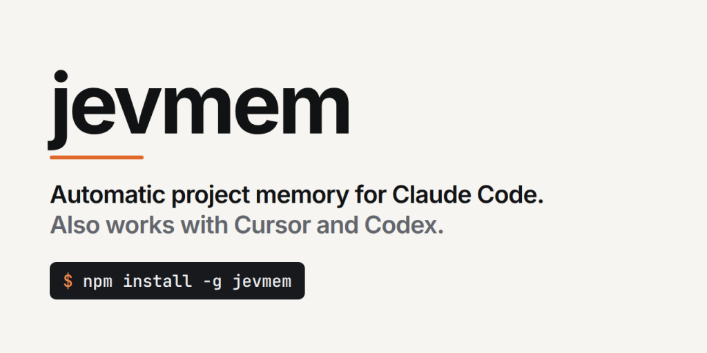 jevmem-–-automatic-project-memory-for-claude-code,-built-on-jev