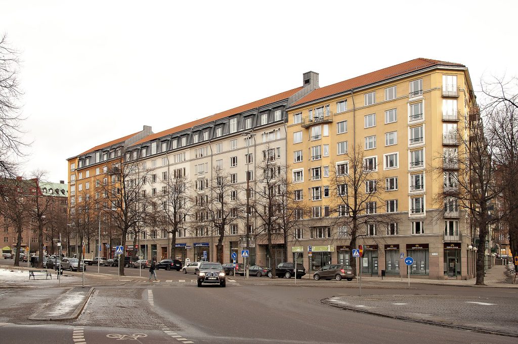 Flerbostadshus på Birger Jarlsgatan i Stockholms innerstad