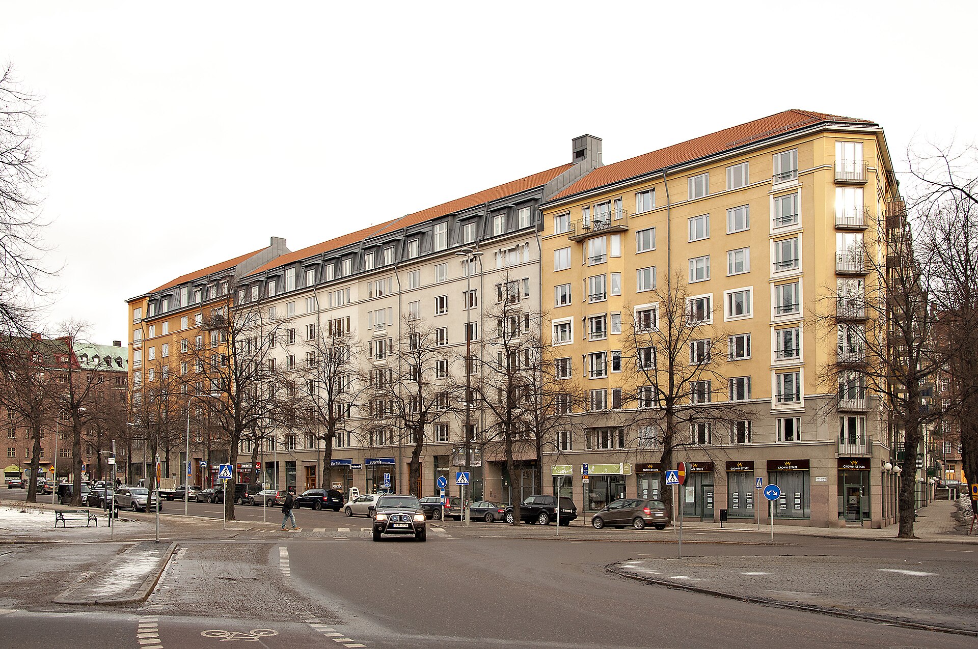 Flerbostadshus på Birger Jarlsgatan i Stockholms innerstad