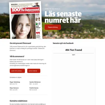 100procentostersund.se startsida 2015