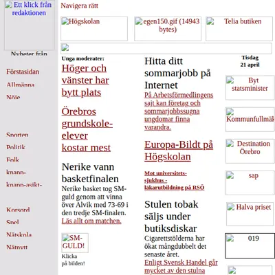 www.24timmar.se startsida 1998