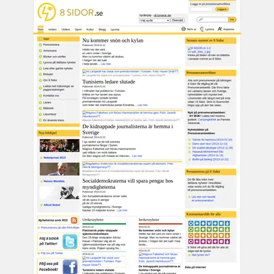 8 SIDOR - lättlästa nyheter startsida 2014