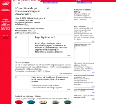 ABF Gällivare startsida 2001
