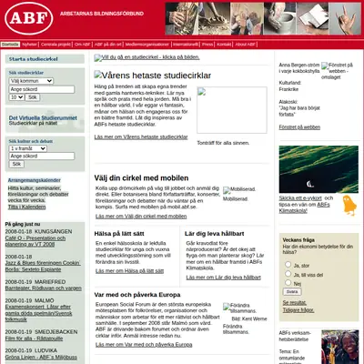ABF Gällivare startsida 2008