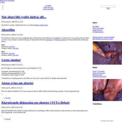 www.abortnej.se startsida 2009