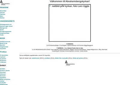 Livet i Abrahamsbergskyrkan startsida 2004