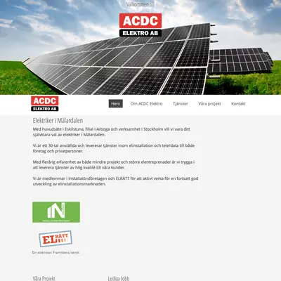www.acdcelektro.se startsida 2019