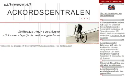 Ackordscentralen Nyheter startsida 2005