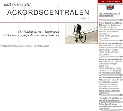 Ackordscentralen Nyheter startsida 2006