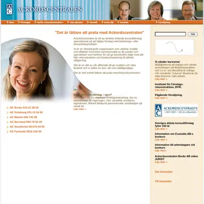 Ackordscentralen Nyheter startsida 2008