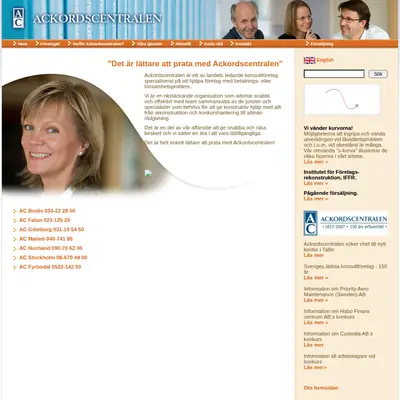 Ackordscentralen Nyheter startsida 2009