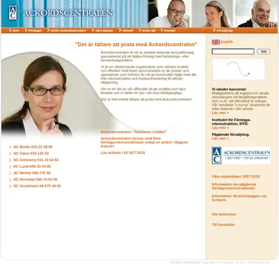 Ackordscentralen Nyheter startsida 2011